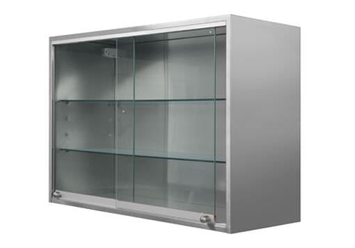 Edelstahl-Oberschrank   mit Glastüren